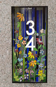 Custom House Number Stained Glass Mosaic