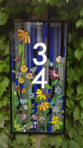 Custom House Number Stained Glass Mosaic