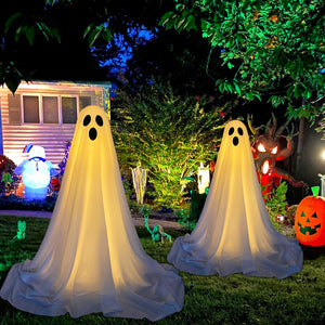 Assemble Ghost Decorations for Front Porch Yard