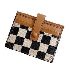 Load image into Gallery viewer, Women&#39;s Colorblock Plaid Pattern Compact Wallet